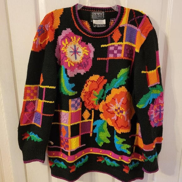 Berek By Marta for I.Magnin Sweaters - Vintage 1989 Women's Berek Hand Knit By Marta